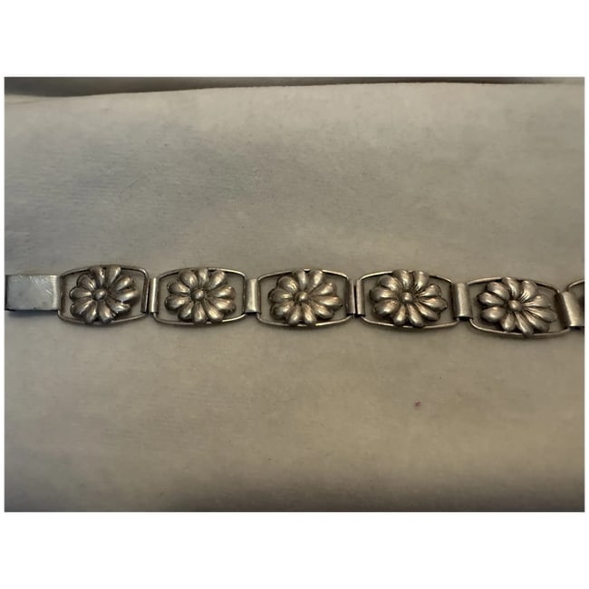 Vintage Silver Mexico artisan made bracelet old pawn - 2