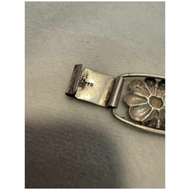 Vintage Silver Mexico artisan made bracelet old pawn - 3