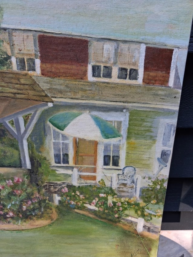 oil painting MAINE Farmhouse On Board 1950. - 2