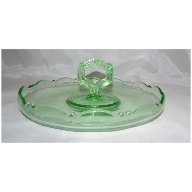 Uranium Depression Glass Bonbon Dish - 2