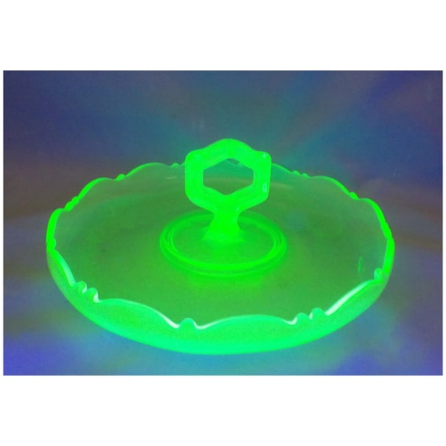 Uranium Depression Glass Bonbon Dish - 3