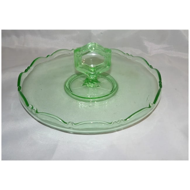 Uranium Depression Glass Bonbon Dish - 4