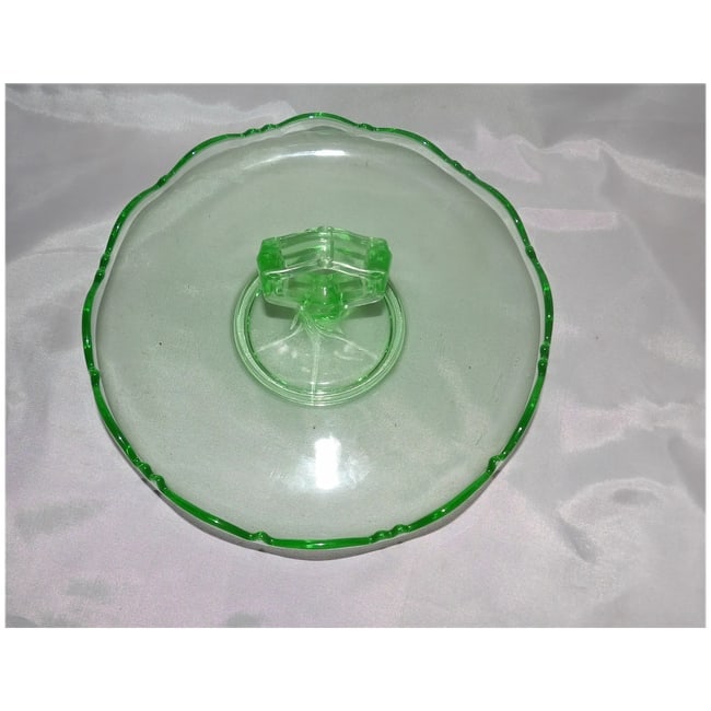 Uranium Depression Glass Bonbon Dish - 5
