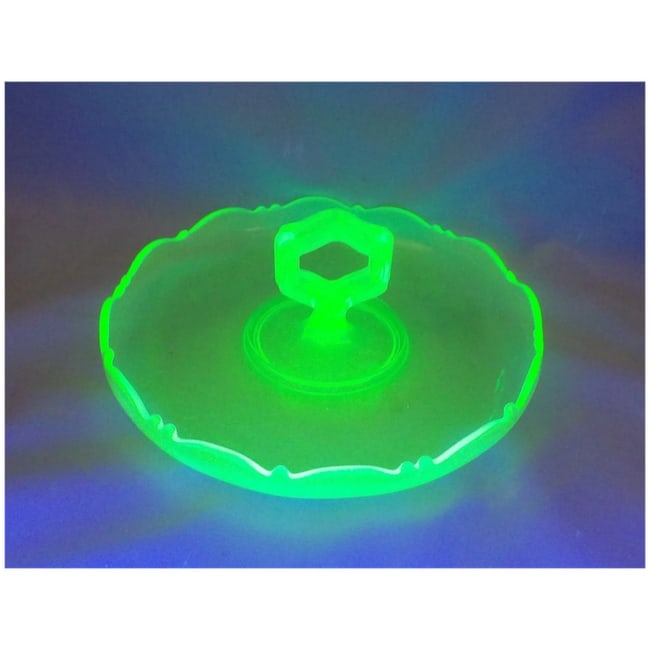 Uranium Depression Glass Bonbon Dish - 6