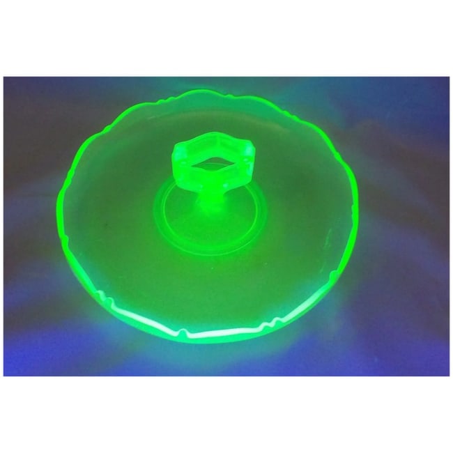 Uranium Depression Glass Bonbon Dish - 7