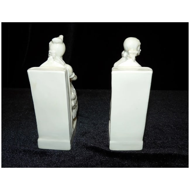 Antique Thuringia Germany Porcelain Bookends - 8