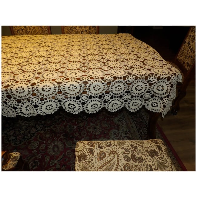 Heavy Cotton Crochet Tablecloth - 5