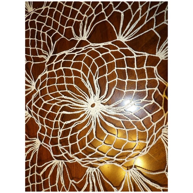 Large Crochet Round Tablecloth - 6