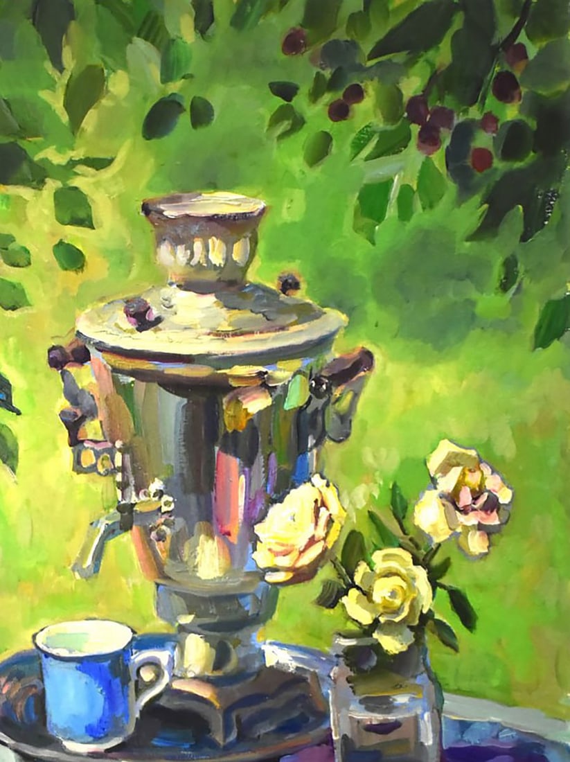 Oil painting Samovar on the Table of Nature Anatoly Kymnatny - 3