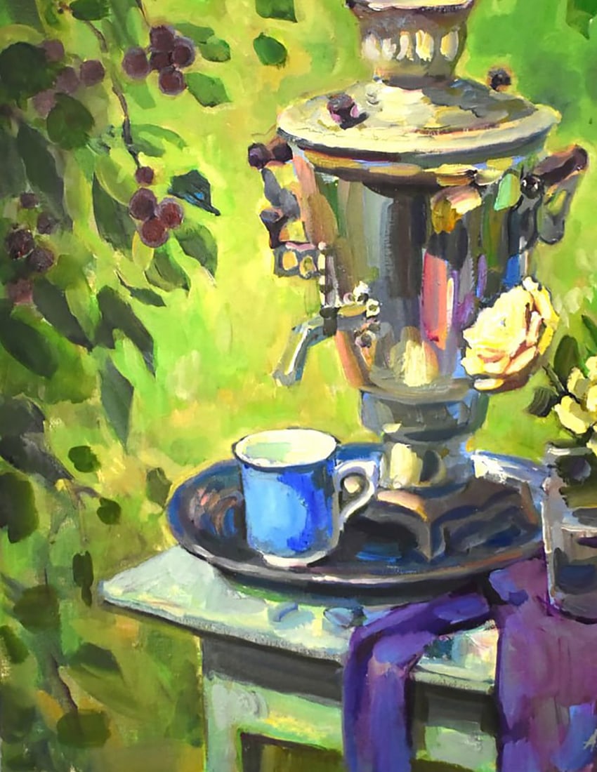 Oil painting Samovar on the Table of Nature Anatoly Kymnatny - 4