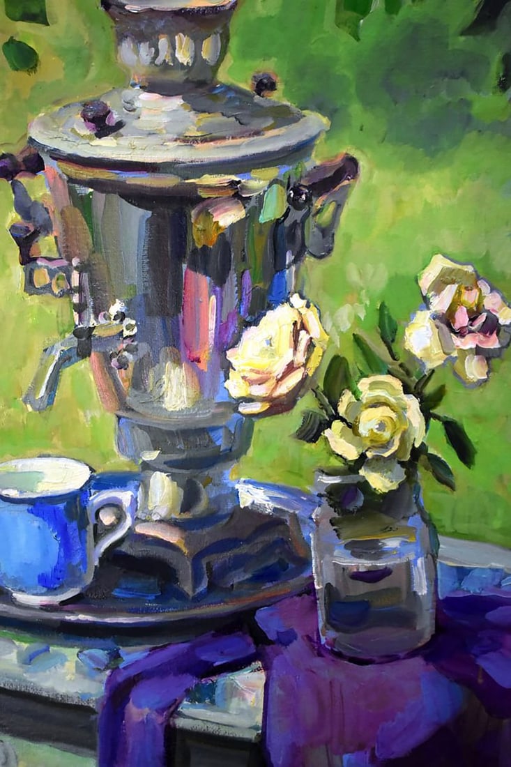 Oil painting Samovar on the Table of Nature Anatoly Kymnatny - 5