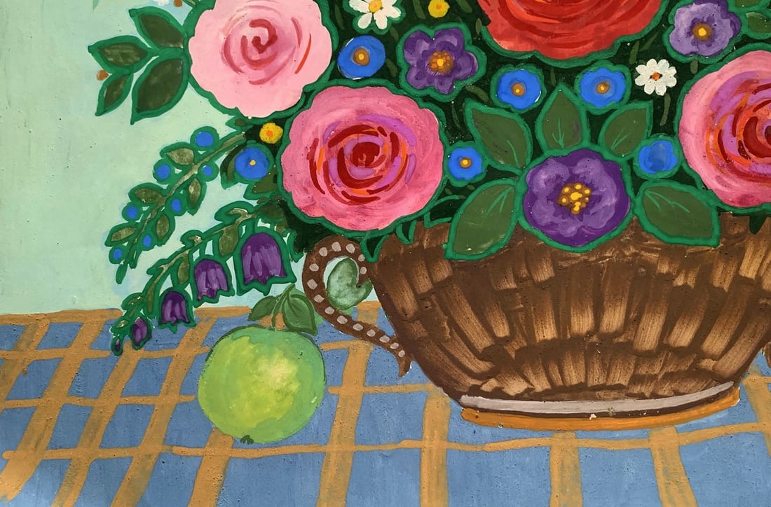 Pastel painting Flowers in the arms of a vine Ivan Tsyupka - 6