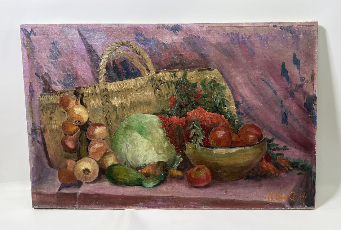 Oil painting The taste of life Nestor Kizenko: Title: Oil painting The taste of life Nestor Kizenko Description: NoAAA5155The oil painting on Canvas titled "The Taste of Life" is a poignant homage to the richness found in the everyday - a still li