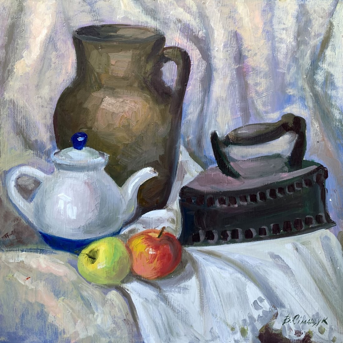 Oil painting Iron and apples Valentina Simashchuk (1 of 12)