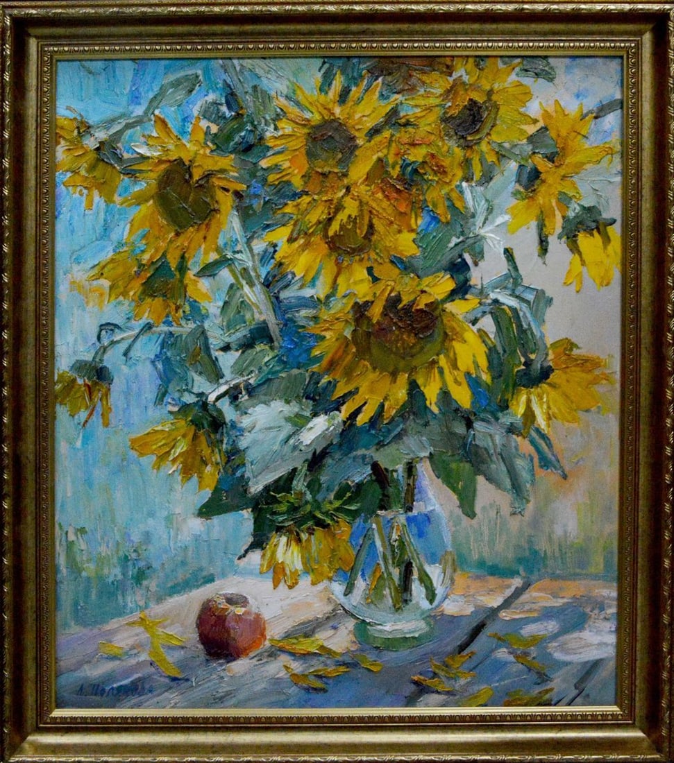 Oil painting Sunflowers Polyakova Lyudmila Valentinovna (1 of 14)
