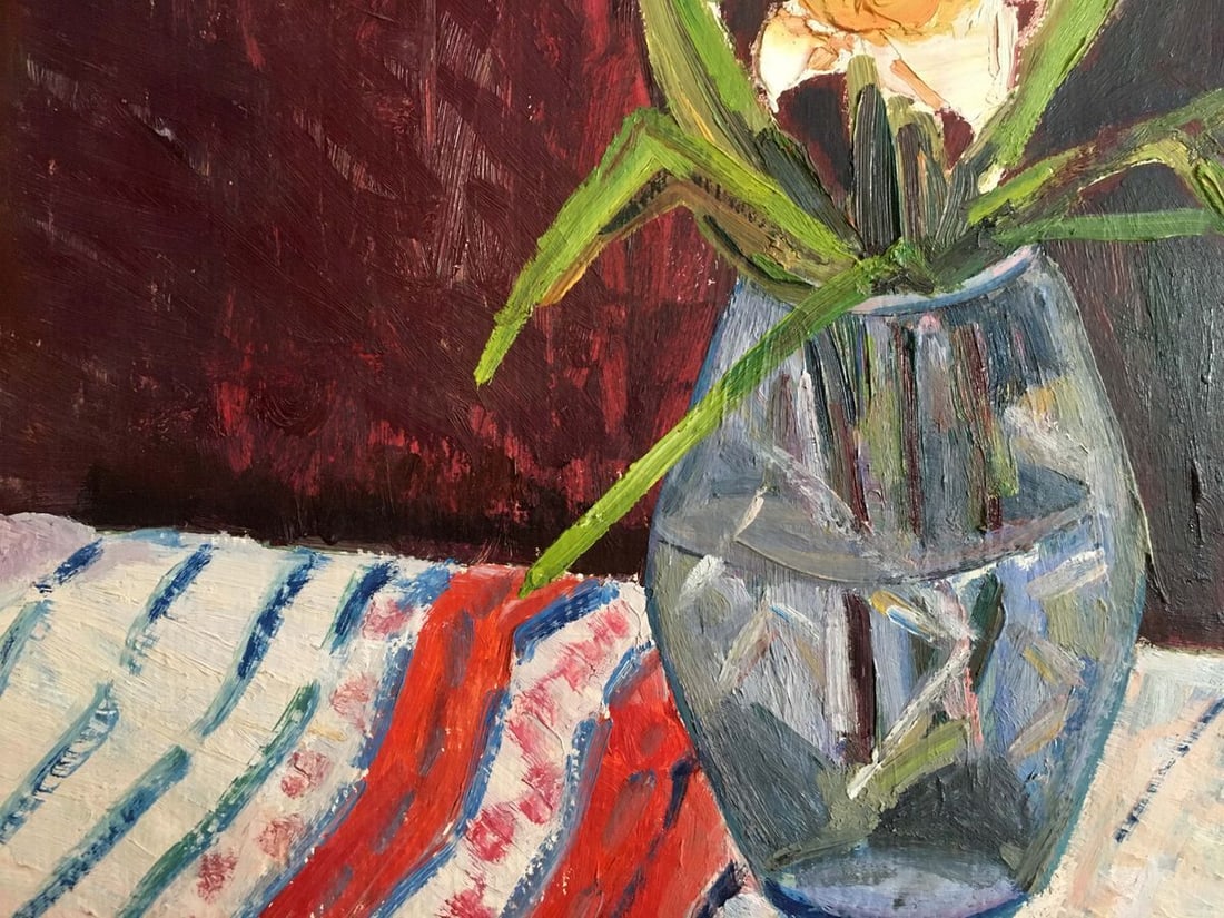 Oil painting Flowers on the table Les' T. S. - 6