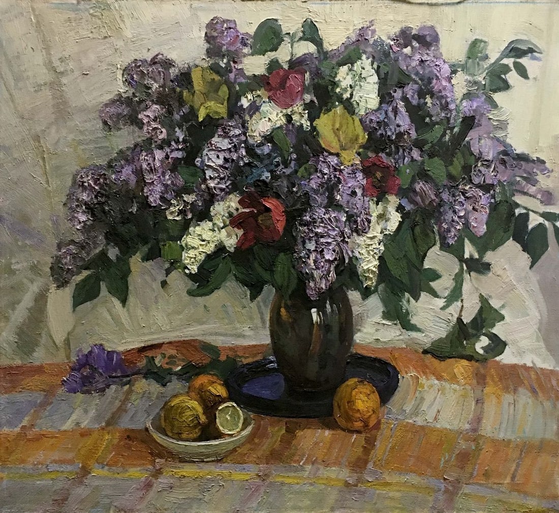 Oil painting Lilac bouquet Kerzhner Alexander Haskelevich: Title: Oil painting Lilac bouquet Kerzhner Alexander Haskelevich Description: NoVerns 132 *** ABOUT THIS PAINTING *** * TITLE: "Lilac bouquet" * ARTISTS: Kerzhner Alexander Haskelevich * SIZE: 82x92 c