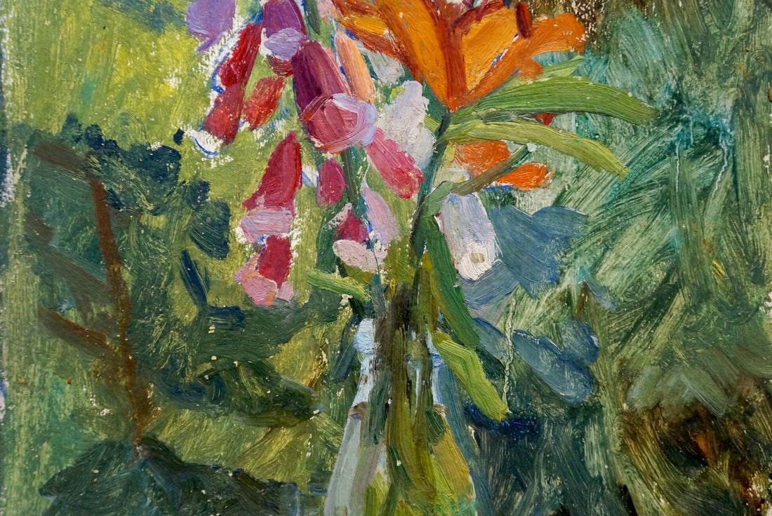 Oil painting Flowers in a bottle - 3