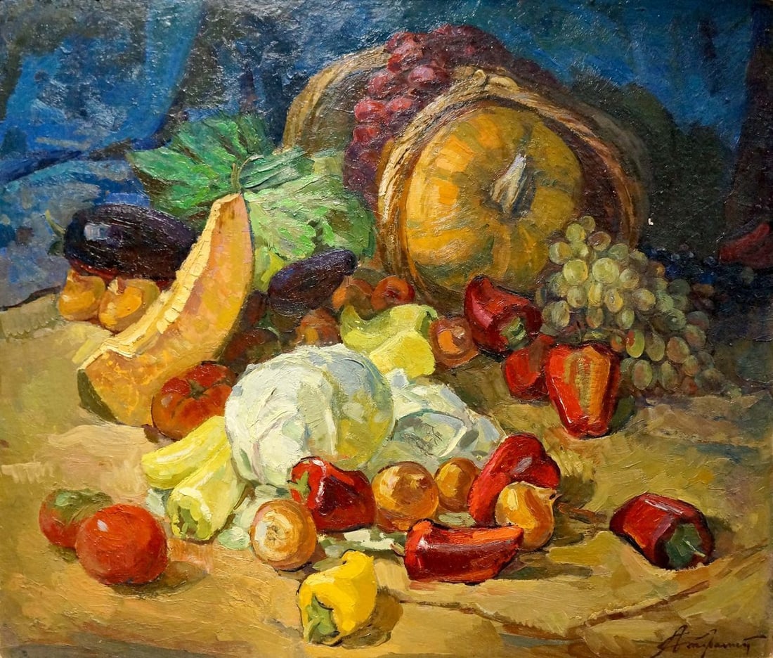 Oil painting Vegetable still life Stremsky Alexander Ivanovich: Title: Oil painting Vegetable still life Stremsky Alexander Ivanovich Description: NoVerns 436 *** ABOUT THIS PAINTING *** * TITLE: "Vegetable still life" * ARTISTS: Stremsky Alexander Ivanovich * SIZ