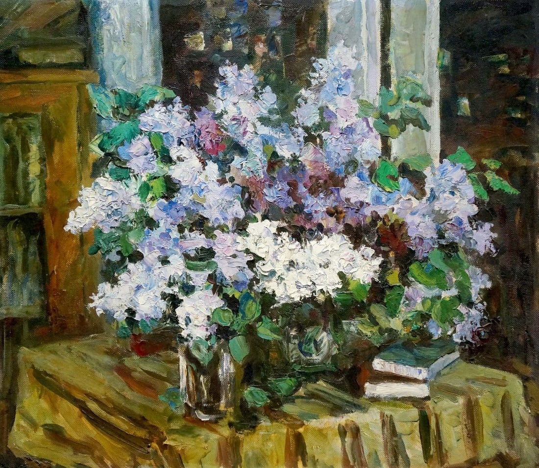 Oil painting Lilac bouquet Zhezher Anatoly Mikhailovich: Title: Oil painting Lilac bouquet Zhezher Anatoly Mikhailovich Description: NoVerns 445 *** ABOUT THIS PAINTING *** * TITLE: "Lilac bouquet" * ARTISTS: Zhezher Anatoly Mikhailovich * SIZE: 70x80 cm/'2