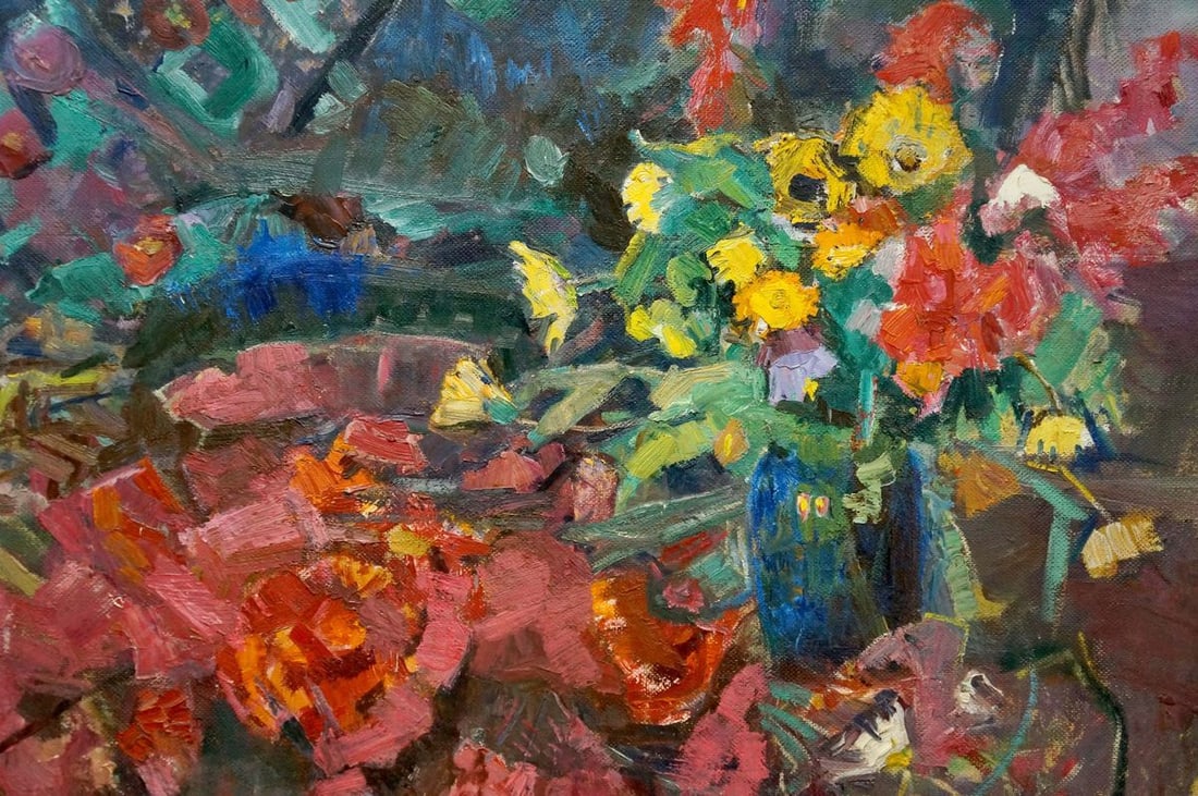Oil painting Shvab Vladimir Flowers on the table - 6