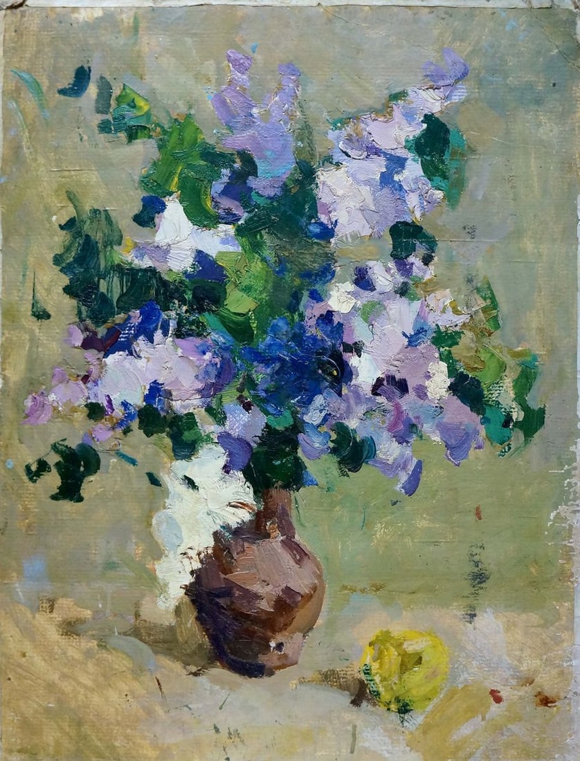 Oil painting Lilac bouquet Andrey Gennadievich Pozdeev: Title: Oil painting Lilac bouquet Andrey Gennadievich Pozdeev Description: NoVerns 486 *** ABOUT THIS PAINTING *** * TITLE: "Lilac bouquet" * ARTISTS: Andrey Gennadievich Pozdeev * SIZE: 65x50