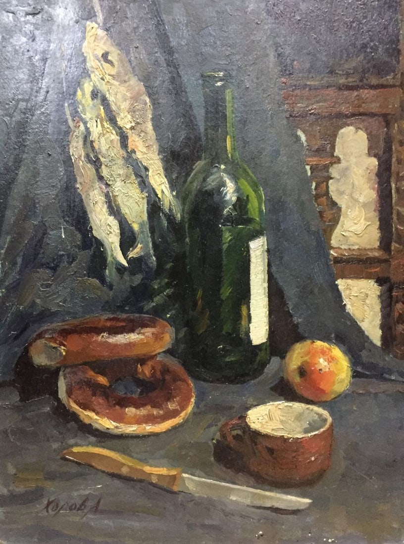 Oil painting Still life with bagels Khorov Alexander: Title: Oil painting Still life with bagels Khorov Alexander Description: NoVern 128
