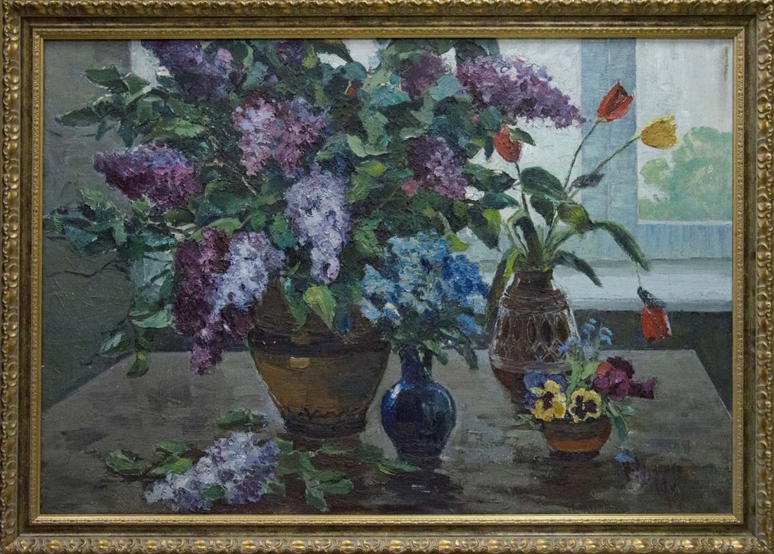 Oil painting Still life Lutsenko Vladimir Nikolaevich: Title: Oil painting Still life Lutsenko Vladimir Nikolaevich Description: NoVernd 90 *** ABOUT THIS PAINTING *** * TITLE: "Still life" * ARTISTS: Lutsenko Vladimir Nikolaevich * SIZE: 90x130 cm/'35.43