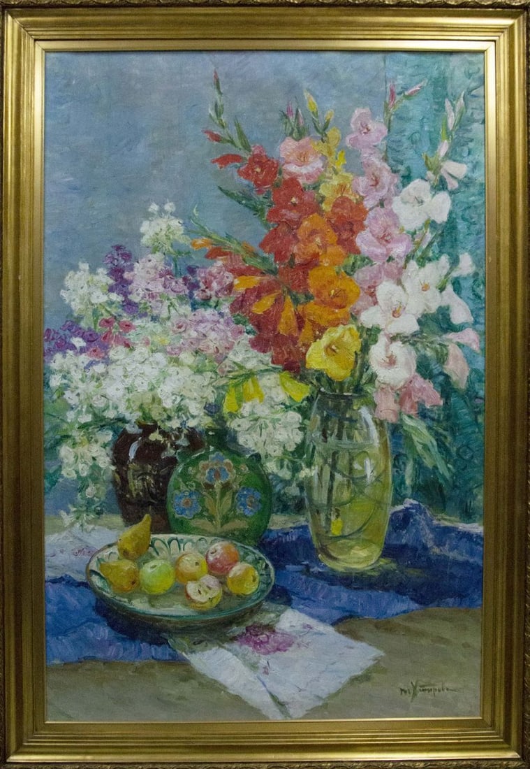 Oil painting Flowers Khitrova Tamara Aleksandrovna: Title: Oil painting Flowers Khitrova Tamara Aleksandrovna Description: NoVernd 112 *** ABOUT THIS PAINTING *** * TITLE: "Flowers" * ARTISTS: Khitrova Tamara Aleksandrovna * SIZE: 130x100