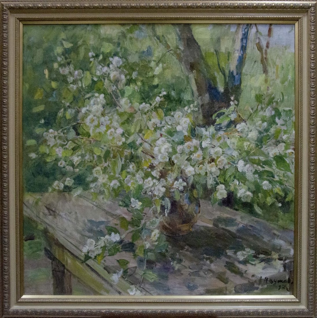 Oil painting Flowers Naumova Tamara Sergeevna: Title: Oil painting Flowers Naumova Tamara Sergeevna Description: NoVernd 119 *** ABOUT THIS PAINTING *** * TITLE: "Flowers" * ARTISTS: Naumova Tamara Sergeevna * SIZE: 90x90 cm/'35.43x35.43 inches' *
