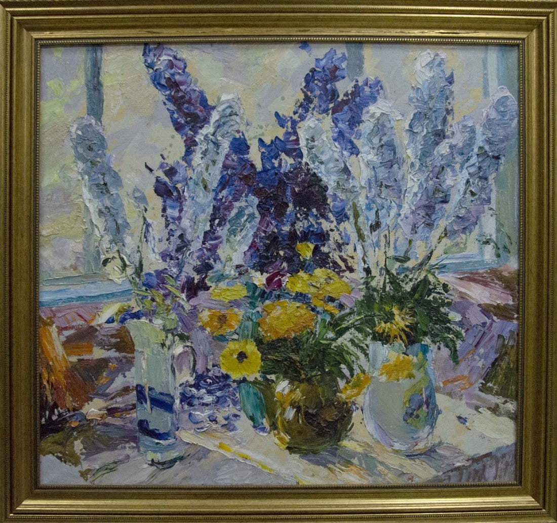 Oil painting Flowers Shapovalov Sergey Gavrilovich: Title: Oil painting Flowers Shapovalov Sergey Gavrilovich Description: NoVernd 189 *** ABOUT THIS PAINTING *** * TITLE: "Flowers" * ARTISTS: Shapovalov Sergey Gavrilovich * SIZE: 70x75 cm/'27.55x29.52