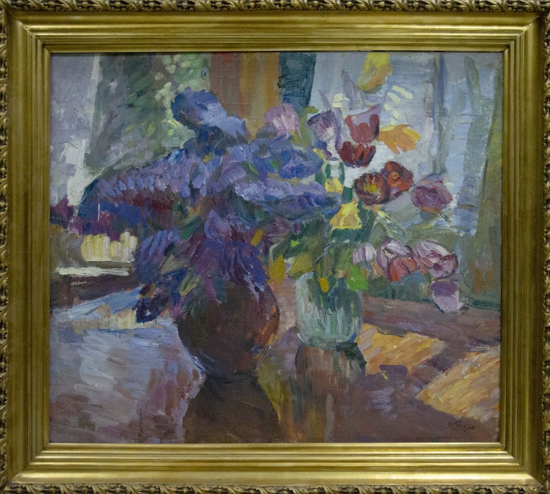 Oil painting Flowers by the window Tkachenko Andrey Zinovievich: Title: Oil painting Flowers by the window Tkachenko Andrey Zinovievich Description: NoVernd 194 *** ABOUT THIS PAINTING *** * TITLE: "Flowers by the window" * ARTISTS: Tkachenko Andrey Zinovievich * S