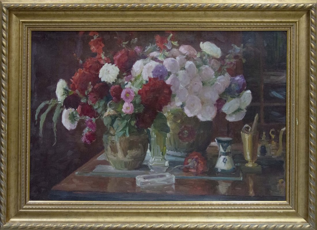 Oil painting Flowers Shulga Ivan Nikolaevich: Title: Oil painting Flowers Shulga Ivan Nikolaevich Description: NoVernd 197 *** ABOUT THIS PAINTING *** * TITLE: "Flowers" * ARTISTS: Shulga Ivan Nikolaevich * SIZE: 70x100 cm/'27.55x39.37 inches' * 
