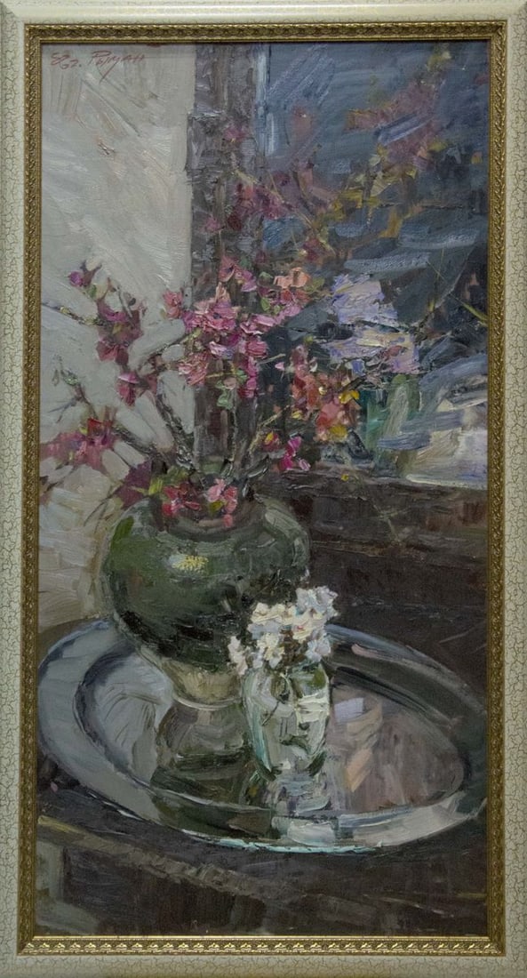 Oil painting Still life Ryman Evgeny Nikolaevich: Title: Oil painting Still life Ryman Evgeny Nikolaevich Description: NoVernd 203 *** ABOUT THIS PAINTING *** * TITLE: "Still life" * ARTISTS: Ryman Evgeny Nikolaevich * SIZE: 50x100 cm/'19.68x39.37 in