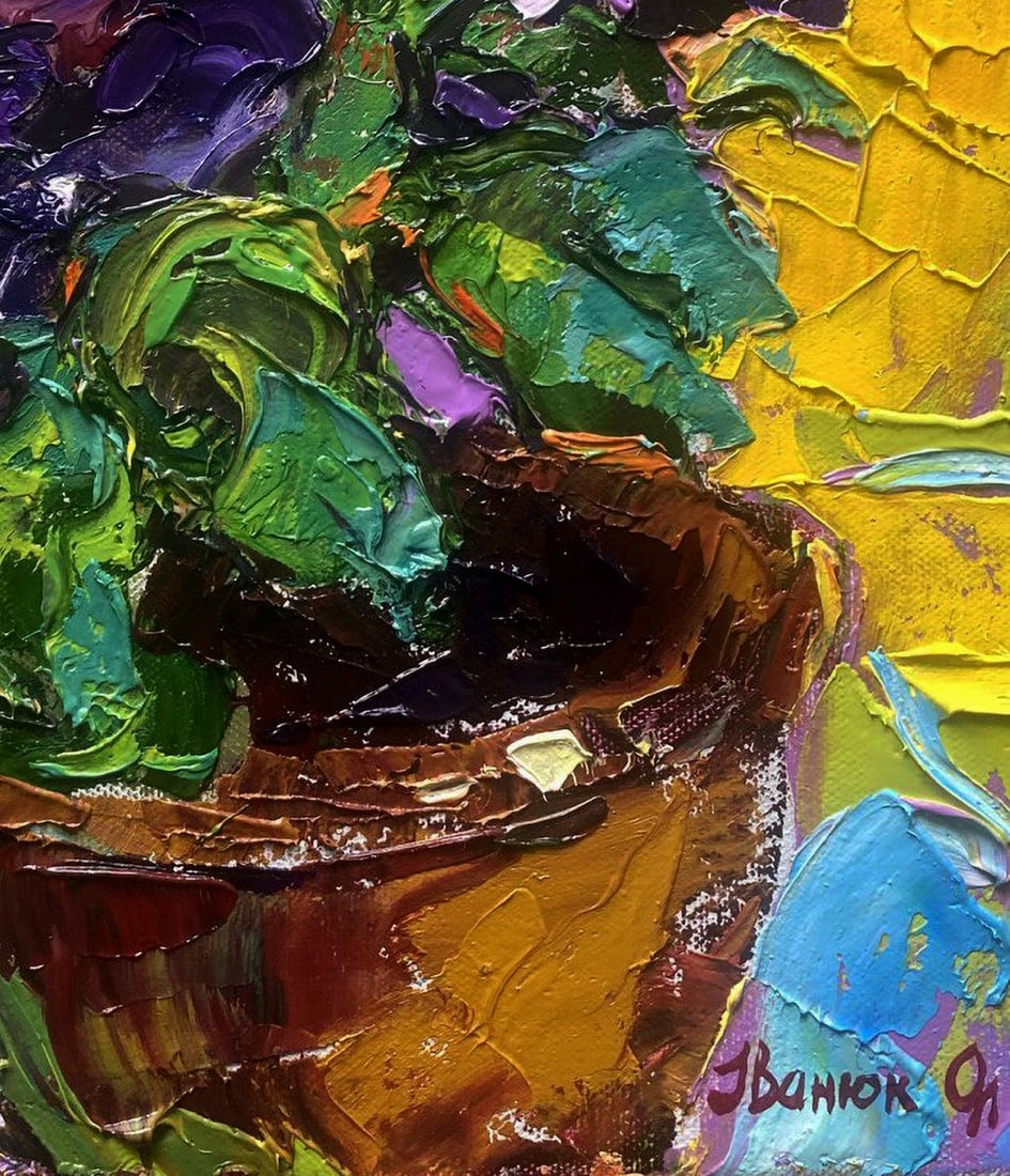 Oil painting Life blooms in the color of petunias Oleksiy Ivanyuk - 6