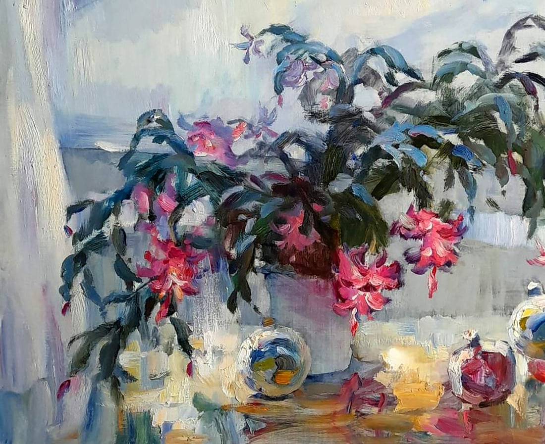 Oil painting Flowers on the windowsill Ivan Kovalenko - 4