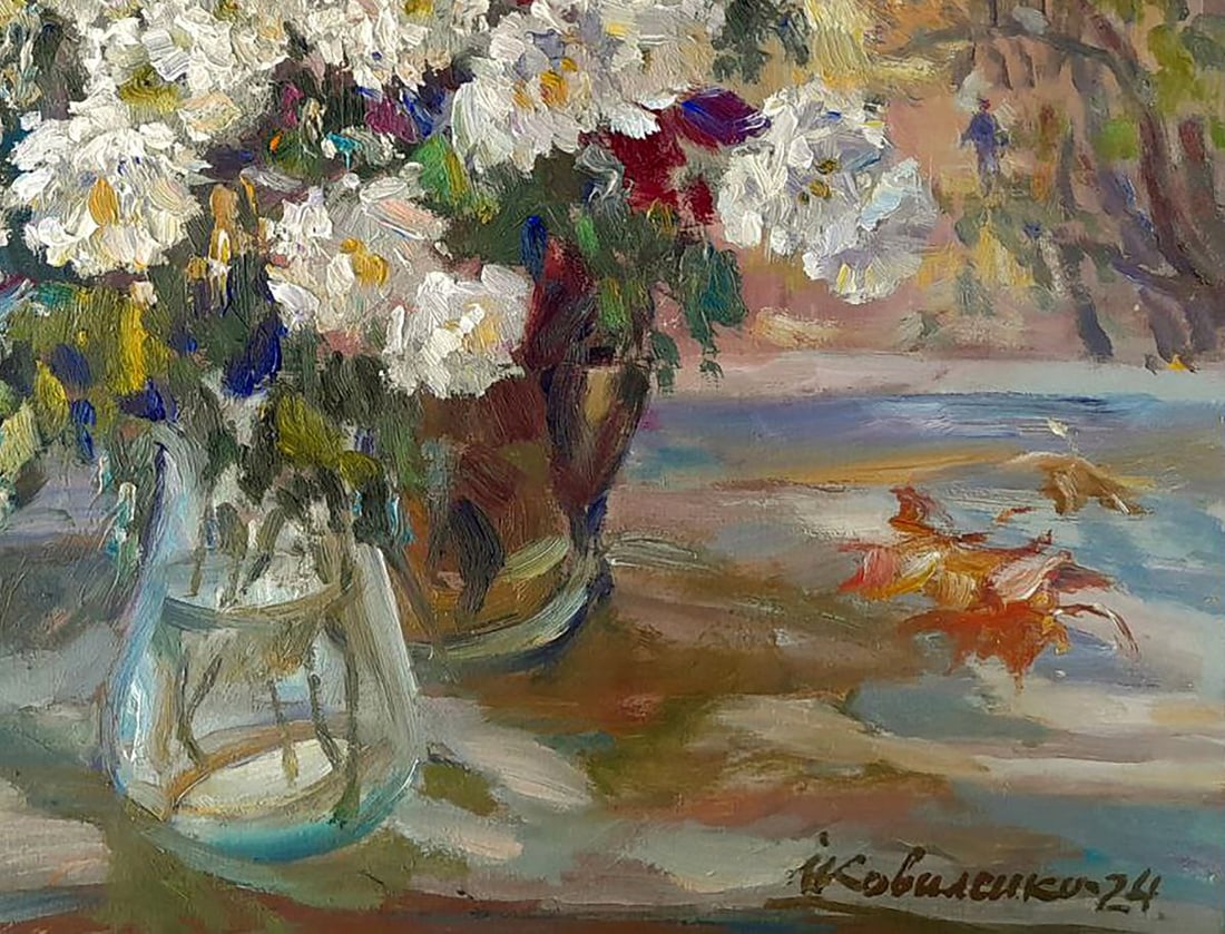 Oil painting A gift of autumn flowers Ivan Kovalenko - 5