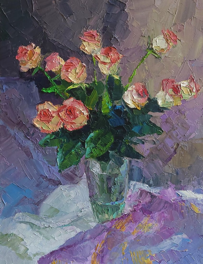 Oil painting Roses in crystal Boris Serdyuk (1 of 7)