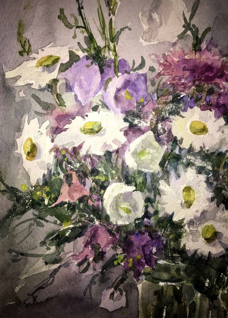 Flowers watercolor painting Viktor Mikhailichenko - 5