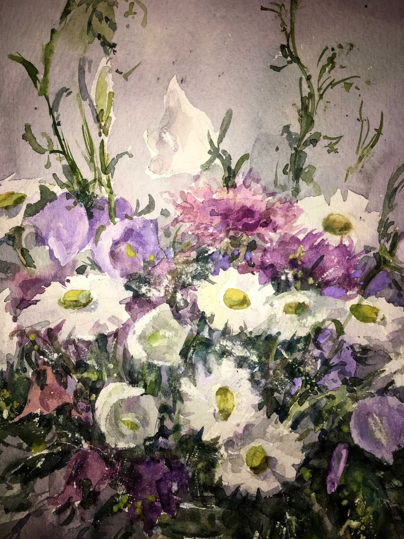 Flowers watercolor painting Viktor Mikhailichenko - 6