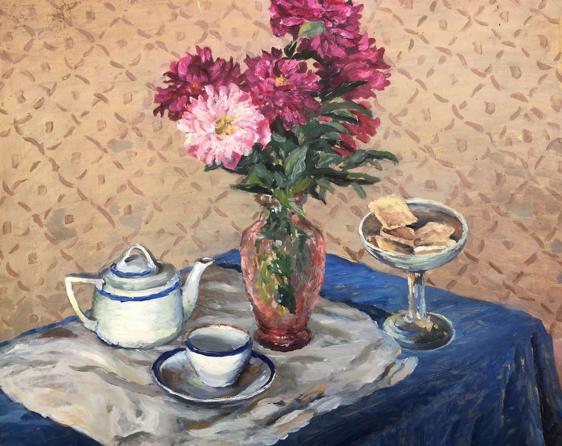 Oil painting Still life Cherkas A.G.: Title: Oil painting Still life Cherkas A.G. Description: No464 * TITLE: "Still life" * ARTISTS: Cherkas A.G. * SIZE: 56x66cm/'20.04x25.98 inches' * MEDIUM: oil, cardboard * HAND PAINTED: Original