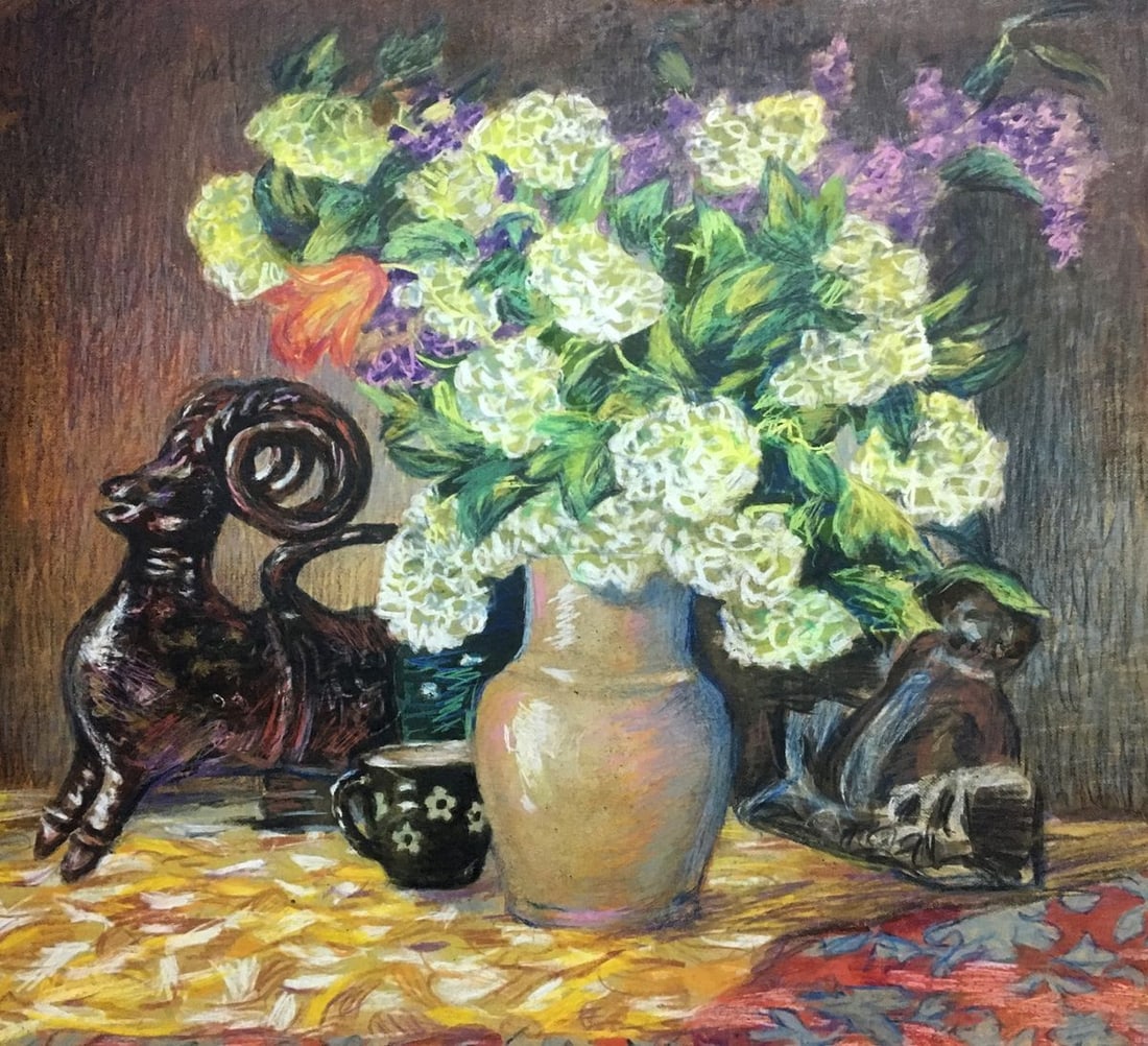 Pencils painting Still life with a figure Alexander Georgievich Cherkass (1 of 10)
