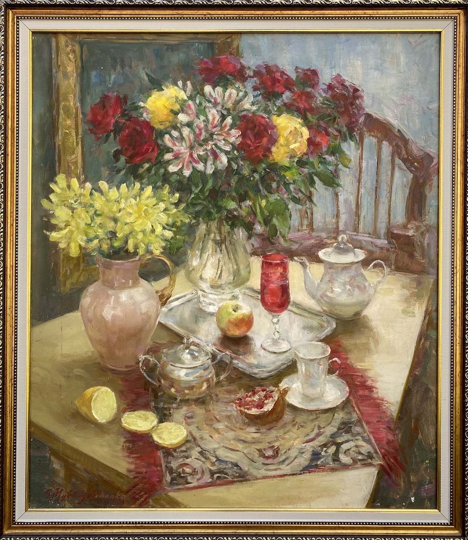 Oil painting Still life with a red glass Mikhailichenko Sergey Viktorovich: Title: Oil painting Still life with a red glass Mikhailichenko Sergey Viktorovich Description: No887AAA *** ABOUT THIS PAINTING *** * TITLE: "Still life with a red glass" * ARTISTS: Mikhailichenko