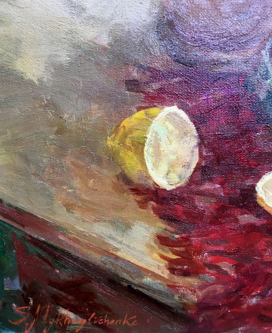 Oil painting Still life with a red glass Mikhailichenko Sergey Viktorovich - 2