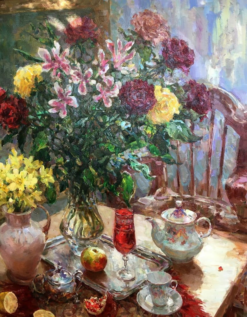 Oil painting Still life with a red glass Mikhailichenko Sergey Viktorovich - 3