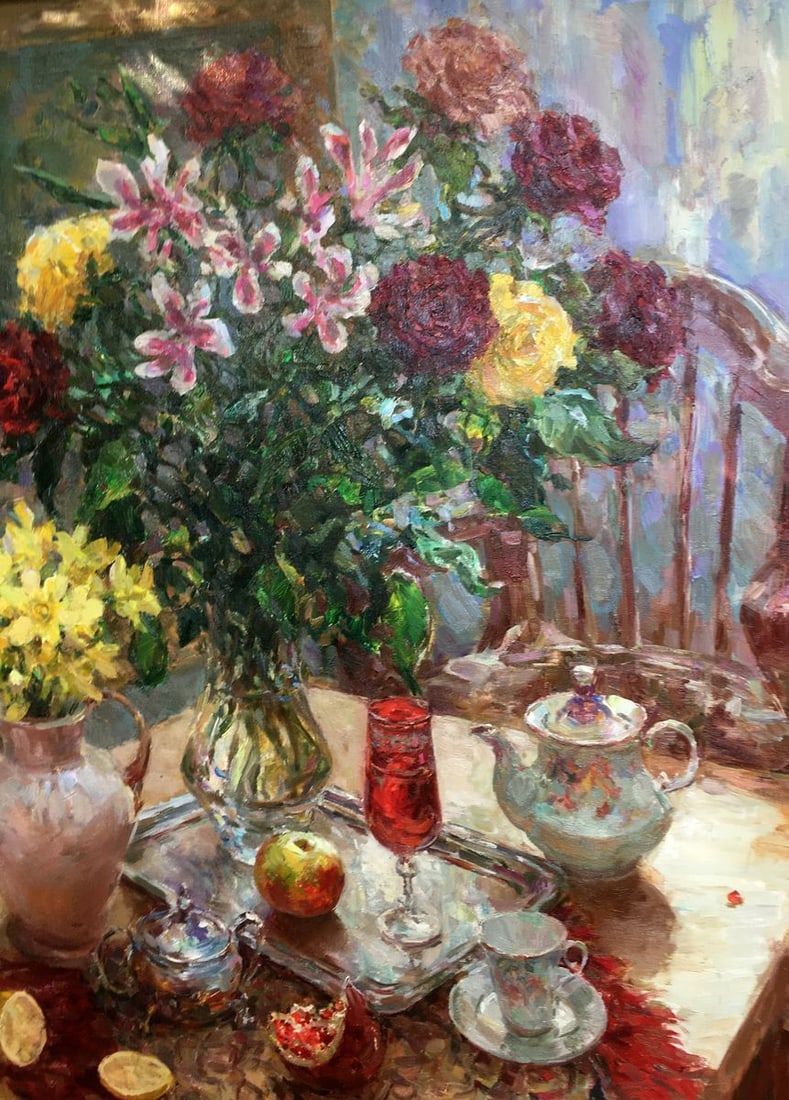 Oil painting Still life with a red glass Mikhailichenko Sergey Viktorovich - 4