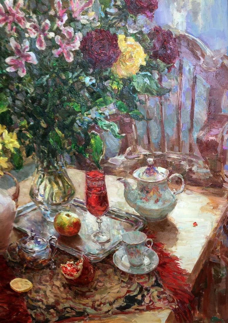 Oil painting Still life with a red glass Mikhailichenko Sergey Viktorovich - 5