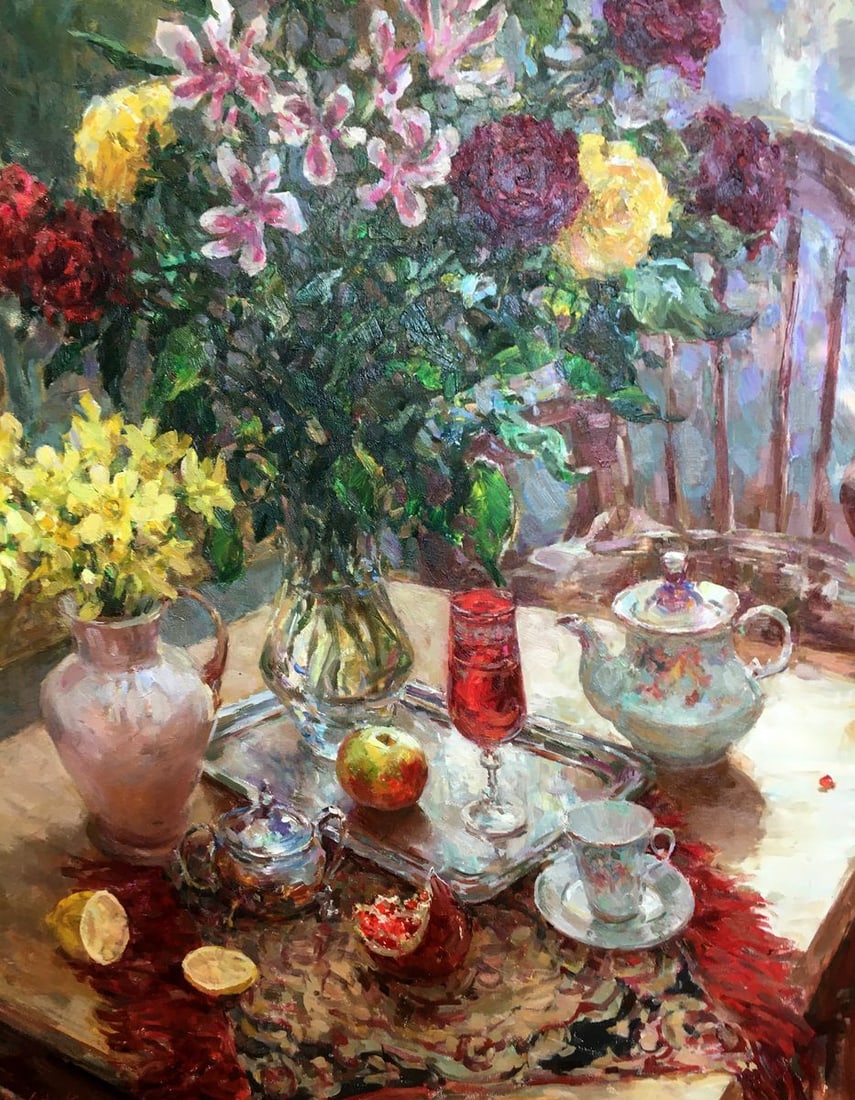 Oil painting Still life with a red glass Mikhailichenko Sergey Viktorovich - 6