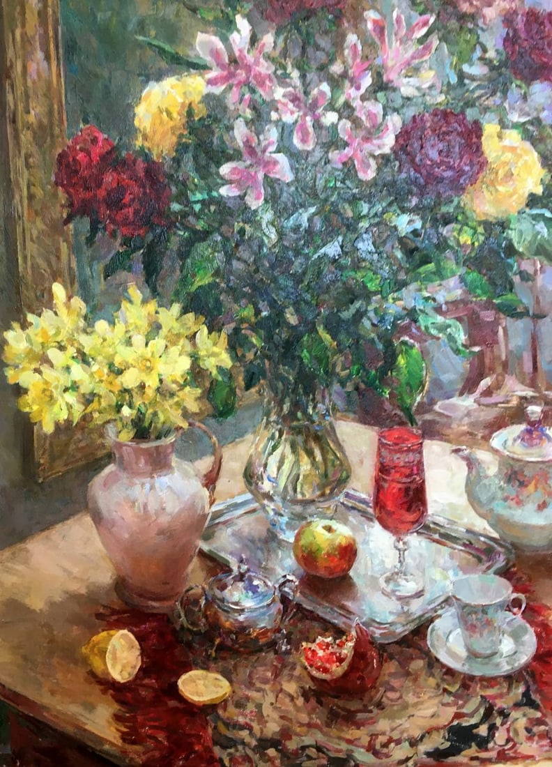 Oil painting Still life with a red glass Mikhailichenko Sergey Viktorovich - 7