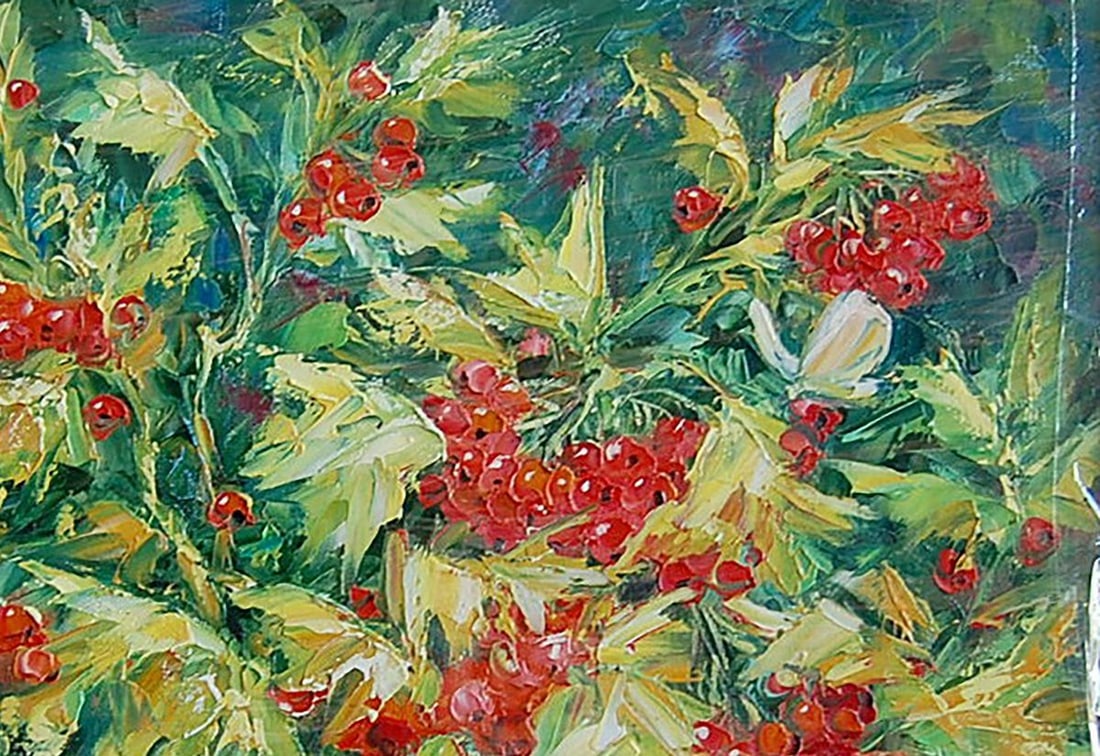 Oil painting Viburnum bush Kotmin Olga - 3